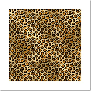 Copper Luxury Leopard Print Posters and Art